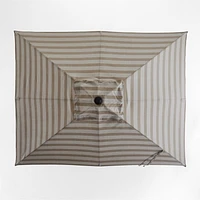 10' Rectangle Sunbrella® Dune Tan Stripe Outdoor Patio Umbrella with Black Metal Frame