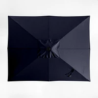 10' Rectangle Sunbrella® Canvas Navy Blue Outdoor Patio Umbrella with Black Metal Frame