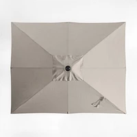 10' Rectangle Sunbrella® Cast Ash Brown Outdoor Patio Umbrella with Black Metal Frame