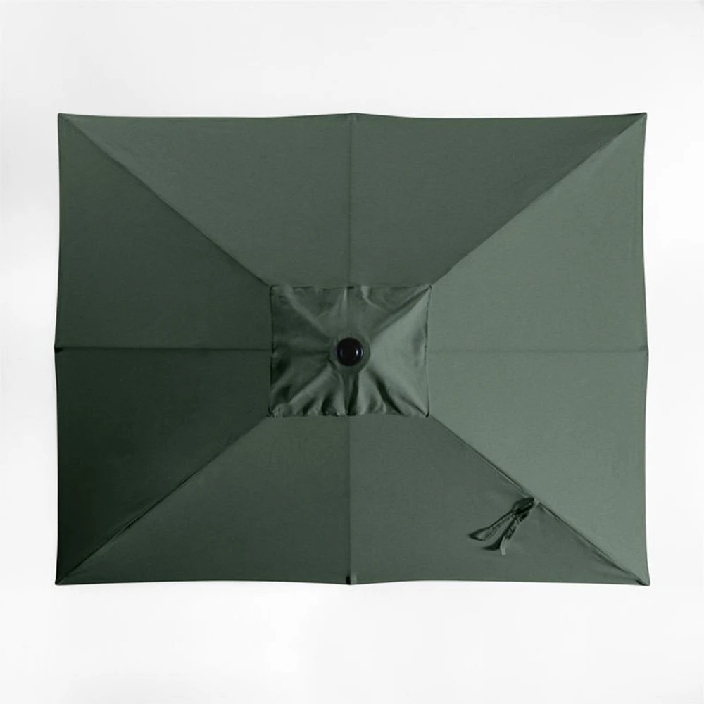 10' Rectangle Sunbrella® Cast Ivy Green Outdoor Patio Umbrella with Black Metal Frame