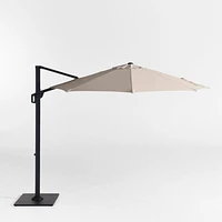 10' Round Cast Ash Brown Sunbrella® Cantilever Outdoor Patio Umbrella with Black Metal Frame