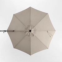 10' Round Cast Ash Brown Sunbrella® Cantilever Outdoor Patio Umbrella with Black Metal Frame