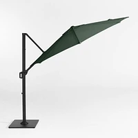 10' Round Cast Ivy Green Sunbrella® Cantilever Outdoor Patio Umbrella with Black Metal Frame