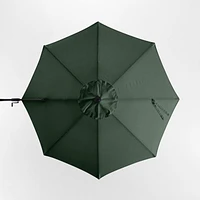 10' Round Cast Ivy Green Sunbrella® Cantilever Outdoor Patio Umbrella with Black Metal Frame