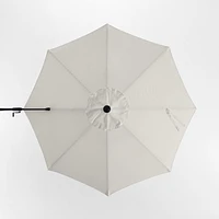 10' Round Cast Silver Sunbrella® Cantilever Outdoor Patio Umbrella with Black Metal Frame
