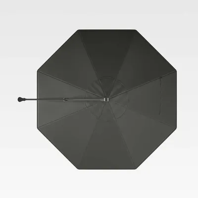 10' Sunbrella ® Charcoal Round Cantilever Outdoor Patio Umbrella Canopy