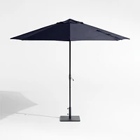 10' Round Sunbrella® Canvas Navy Blue Outdoor Patio Umbrella with Black Metal Frame