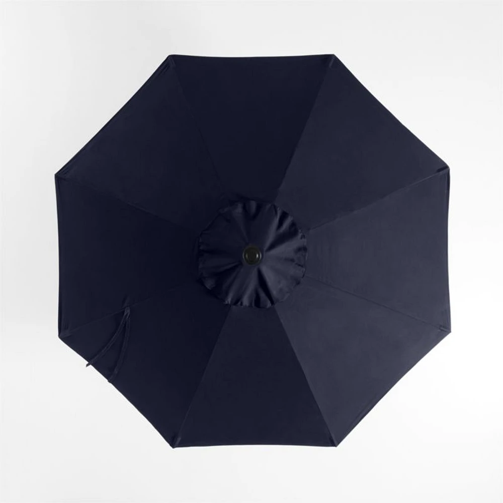 10' Round Sunbrella® Canvas Navy Blue Outdoor Patio Umbrella with Black Metal Frame