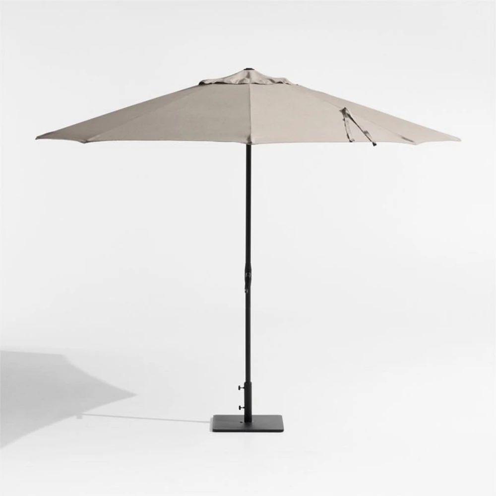 10' Round Sunbrella® Cast Ash Brown Outdoor Patio Umbrella with Black Metal Frame