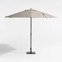 10' Round Sunbrella® Cast Ash Brown Outdoor Patio Umbrella with Black Metal Frame