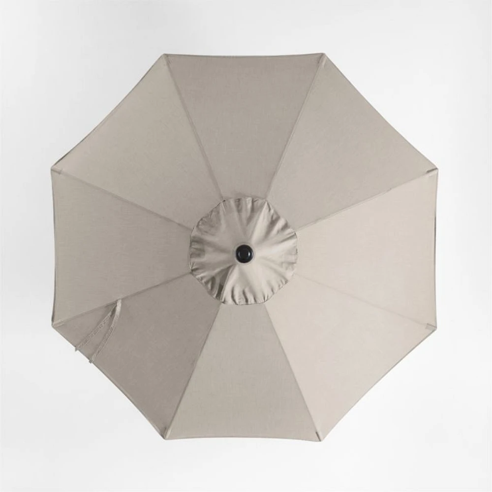 10' Round Sunbrella® Cast Ash Brown Outdoor Patio Umbrella with Black Metal Frame