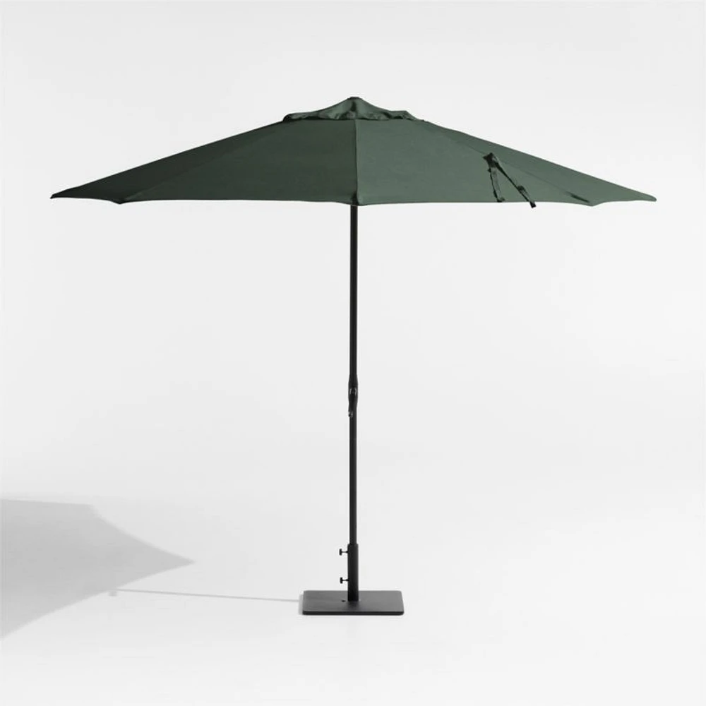 10' Round Sunbrella® Cast Ivy Green Outdoor Patio Umbrella with Black Metal Frame