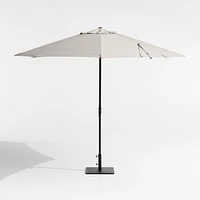 10' Round Sunbrella® Cast Silver Outdoor Patio Umbrella with Black Metal Frame