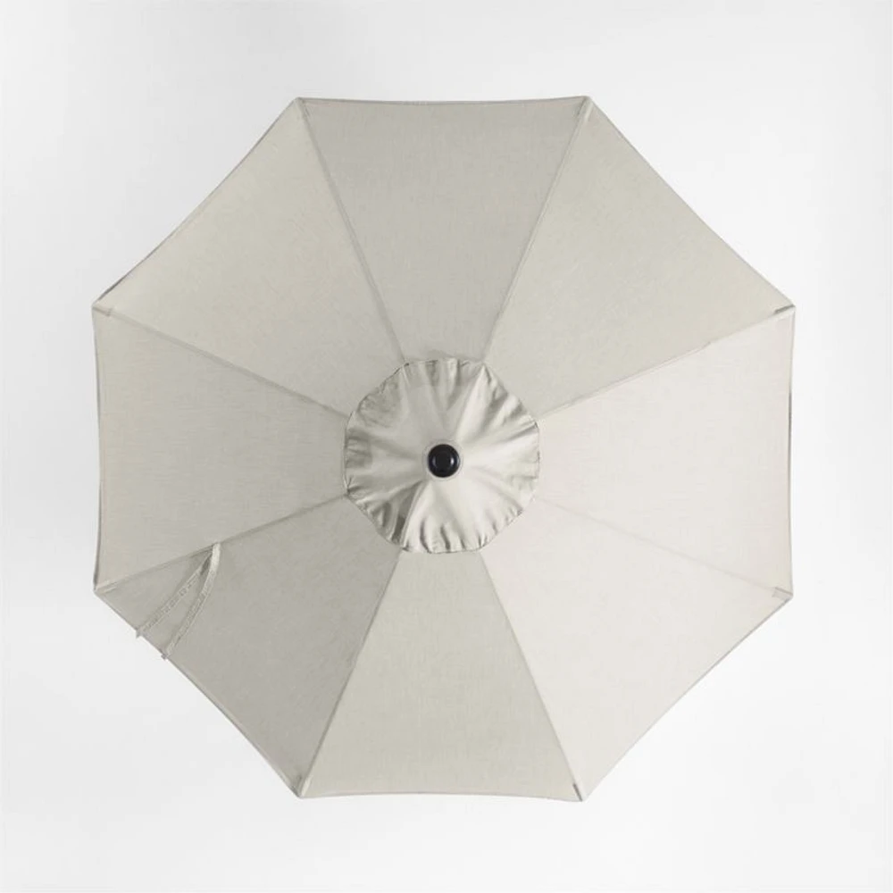10' Round Sunbrella® Cast Silver Outdoor Patio Umbrella with Black Metal Frame