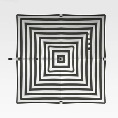 10' Black and White Cabana Stripe Square Outdoor Patio Umbrella Canopy