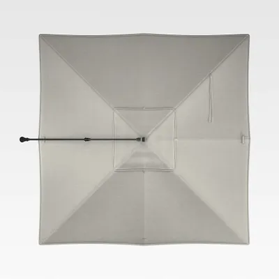 10' Silver Sunbrella ® Square Cantilever Outdoor Patio Umbrella Canopy