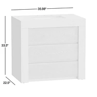 Bluff 36" Bleached Ash and Off White Quartz Single Vanity
