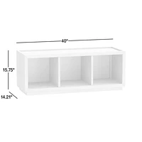 Cade Deep Brown Wood 3-Cube Stackable Bookcase