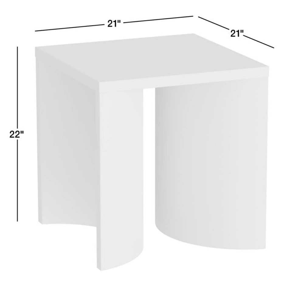 Virage Light Brown Oak Wood Square Side Table