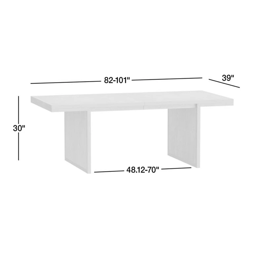 Pierre 82-101" Light Brown Oak Wood Extendable Dining Table