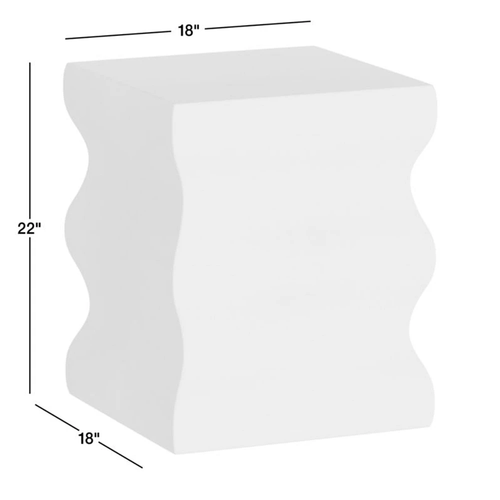 Onda Whitewashed Oak Wood Side Table