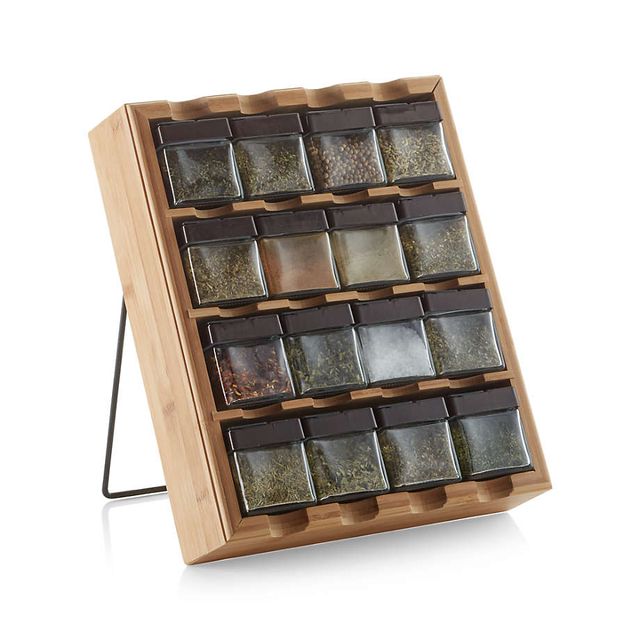 Maia Olivewood 6-Jar Spice Rack