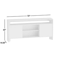 Terrazza 72" Natural Solid Oak Wood Storage Media Console