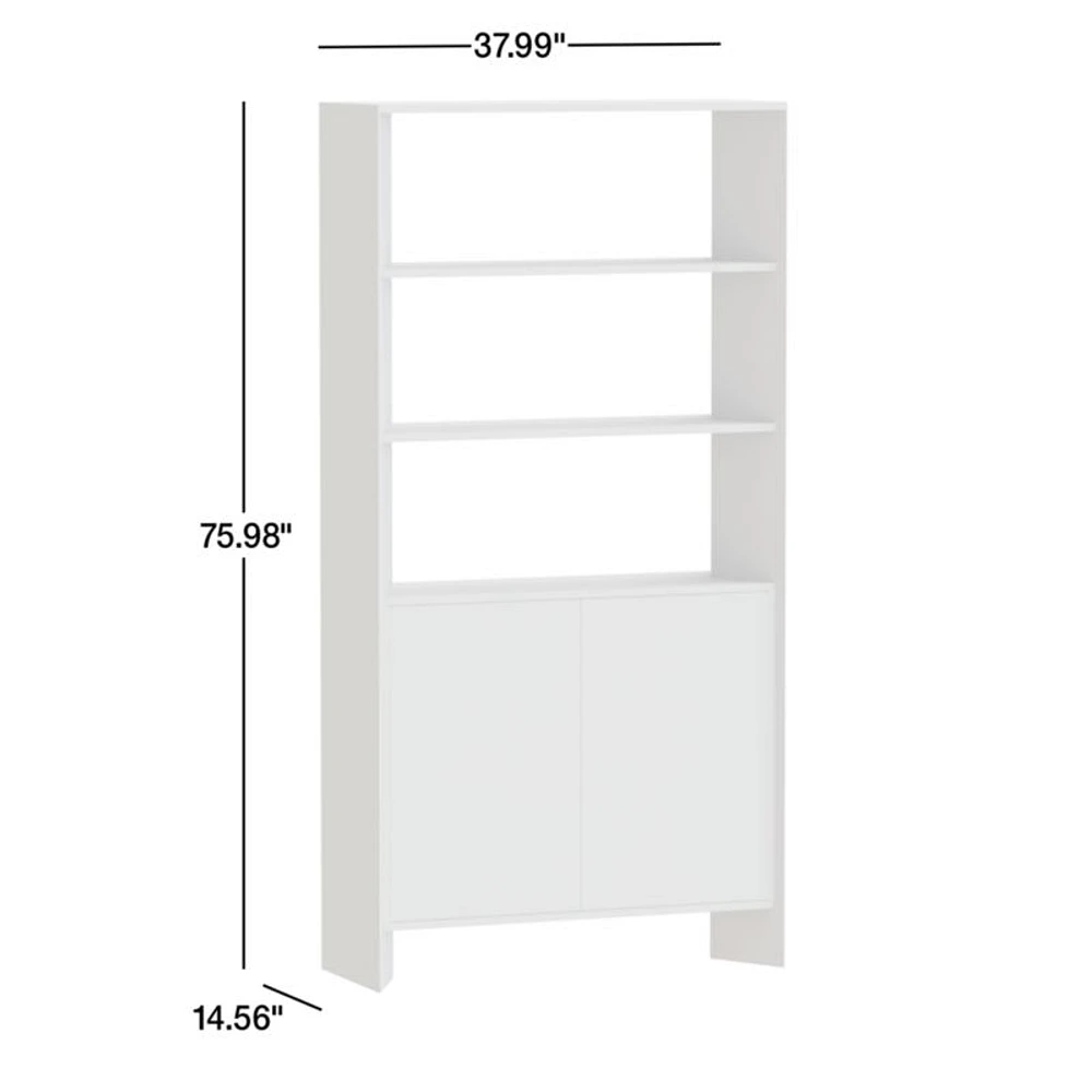 Terrazza Natural Solid Oak Wood 2-Shelf Storage Bookcase Cabinet