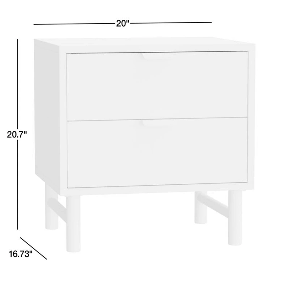 Classic Laurel Green Wood 2-Drawer Kids Nightstand