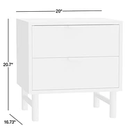 Classic Laurel Green Wood 2-Drawer Kids Nightstand