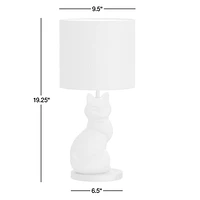 White Crackled Ceramic Woodland Fox Kids Table Lamp