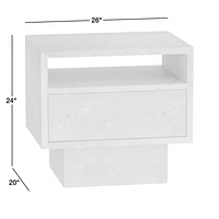 Ambrose Mappa Burl Wood Nightstand with Drawer