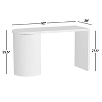 Twist 52" Whitewashed Ash Wood Rotating Small Desk with Storage