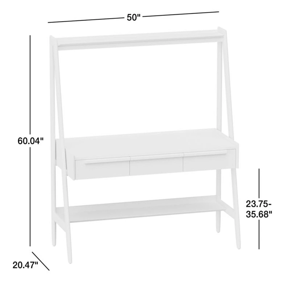 Tate 50" Walnut Wood Standing Desk with Drawers