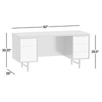 Kaufman 62" Black and Natural Wood Desk with File Drawer