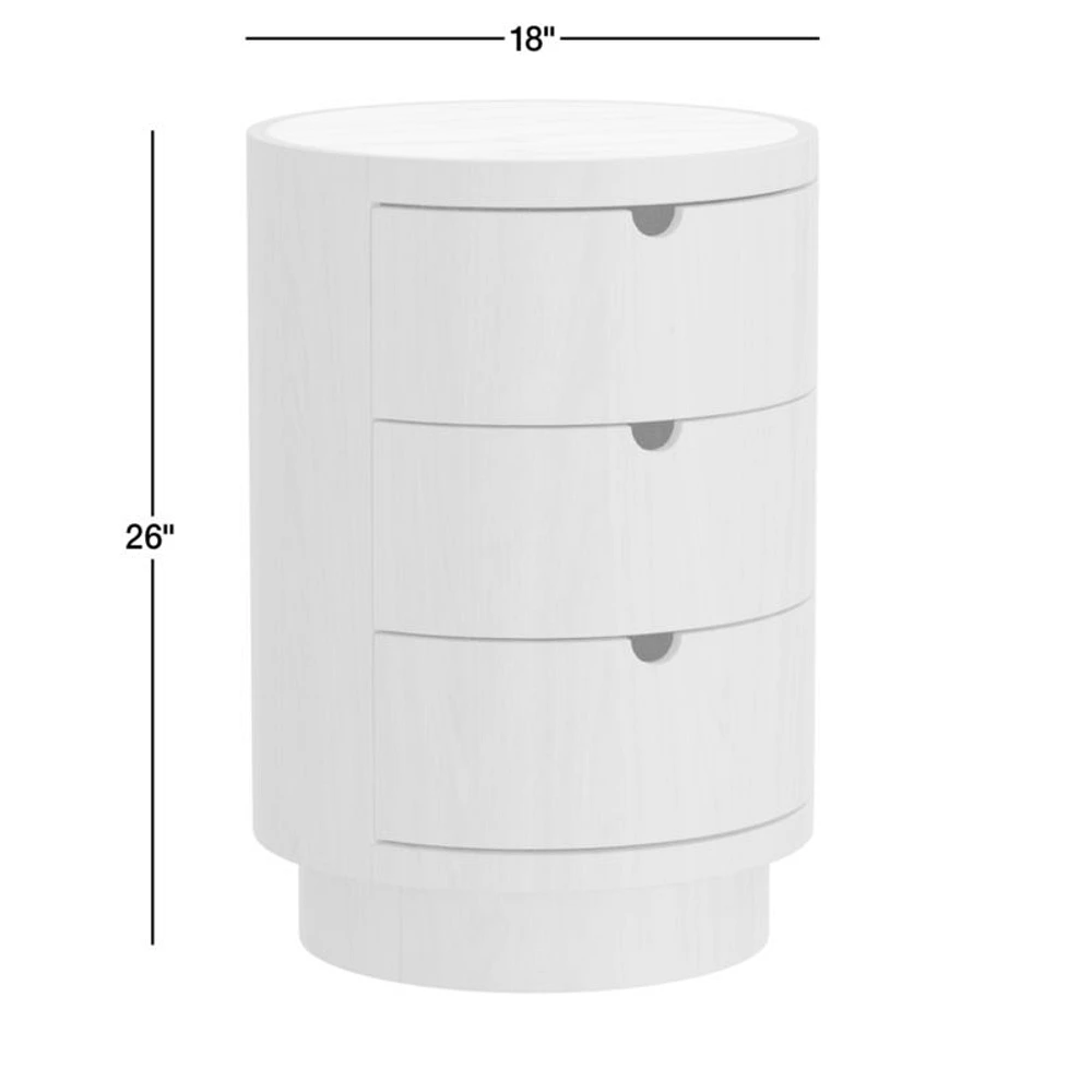 Gracia Walnut Wood and Marble Nightstand with Drawers