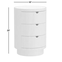 Gracia Walnut Wood and Marble Nightstand with Drawers