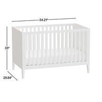 Archie Whitewashed Ash Wood Convertible Baby Crib
