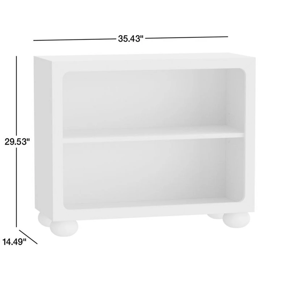 Emery Natural Oak Wood 2-Shelf Kids Bookcase
