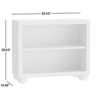 Emery Natural Oak Wood 2-Shelf Kids Bookcase