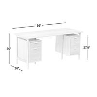 Elias 66" Natural Elm Wood Desk with File Cabinet