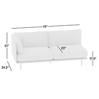 Wells Leather Left Arm Sofa