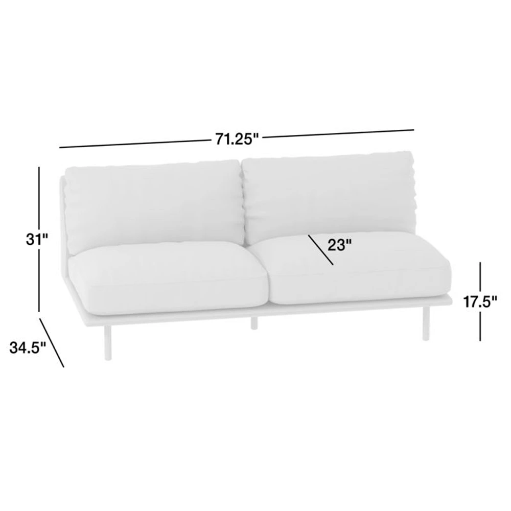 Wells Leather Armless Sofa