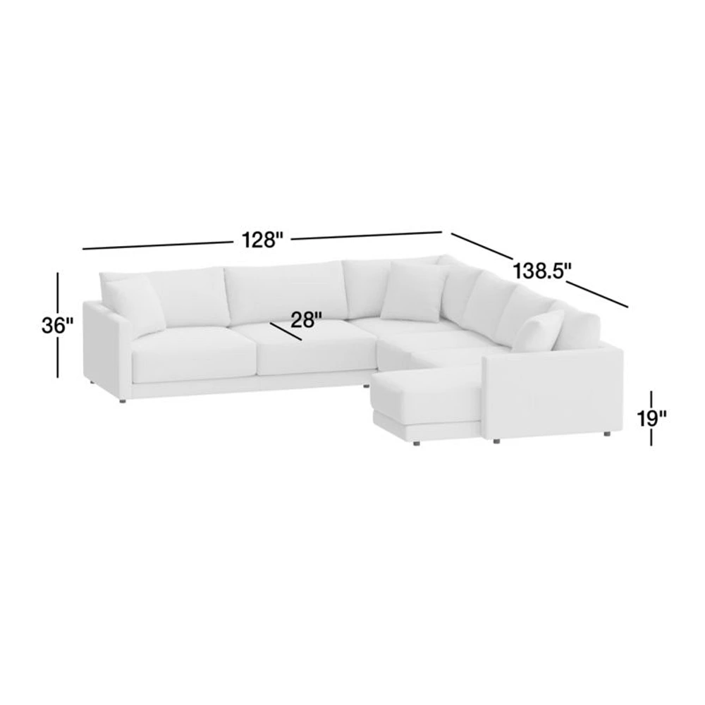 Gather Deep 4-Piece L-Shaped Sectional Sofa