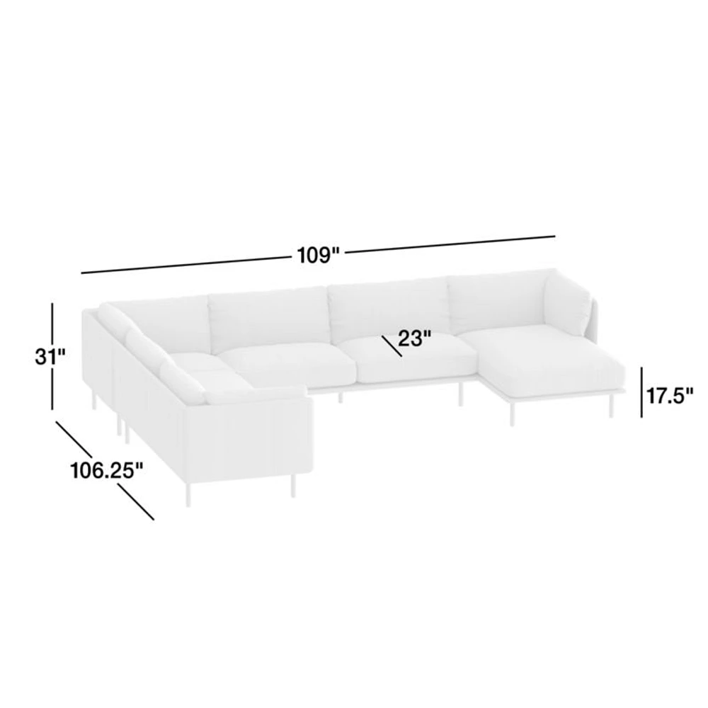 Wells Leather 4-Piece Corner Sectional Sofa with Chaise Lounge