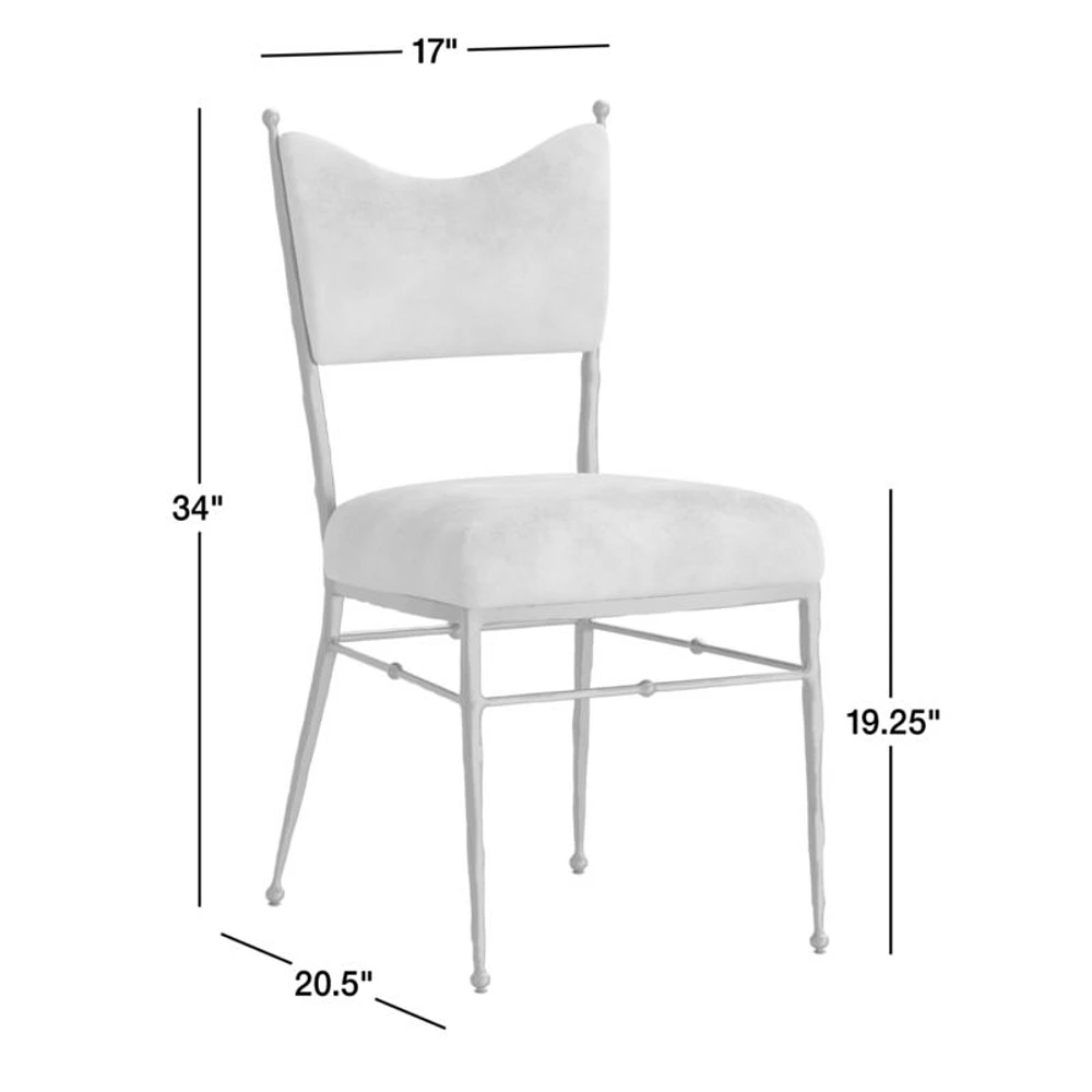 Rodin Ochre Velvet Dining Side Chair by Athena Calderone