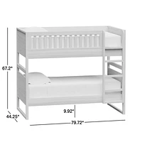 Gemini Wood Kids Twin Over Twin Convertible Bunk Bed
