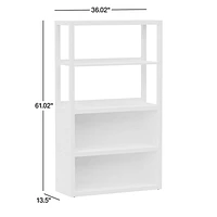 Ever Simple Modular Slate Blue Wood Kids Open Bookcase with Hutch