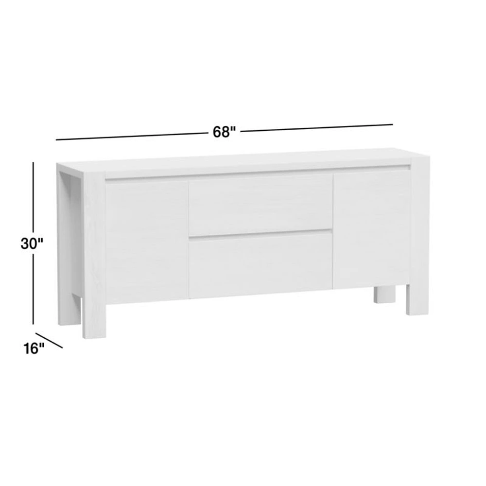 Terra 68" Natural Oak Wood Storage Media Console