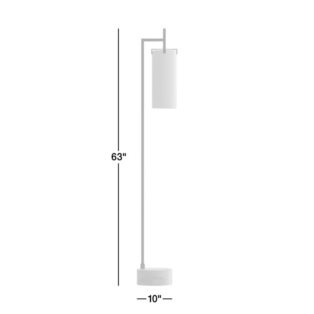 Coquina Brass Floor Lamp with Marble Base 63"
